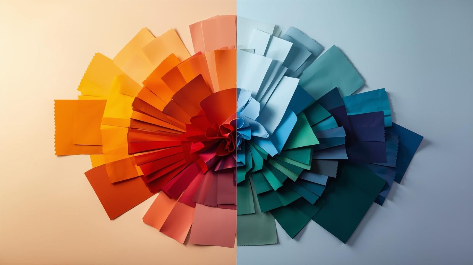 Side-by-side comparison of warm versus cool colour palettes used in personal colour analysis.
